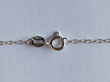 silver chain with 5 mm pink zirconia pendant-anchor chain 45 cm----